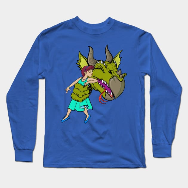 Dragon kiss from princess Long Sleeve T-Shirt by wolfmanjaq